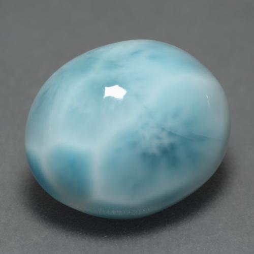 Larimar azul natural 4,82ct, corte oval, opaco