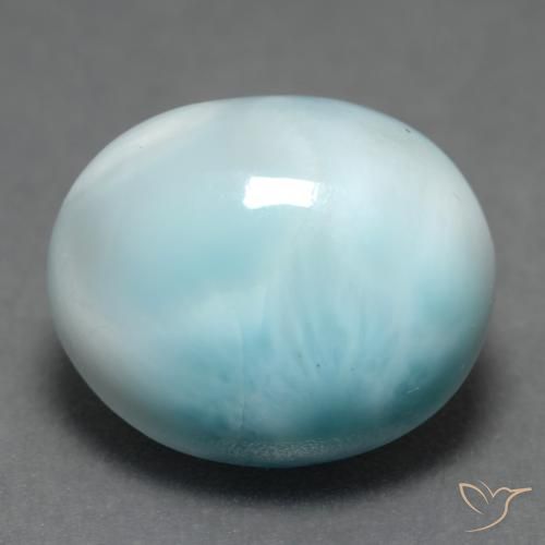Larimar azul natural 5,19ct, corte oval, translúcido