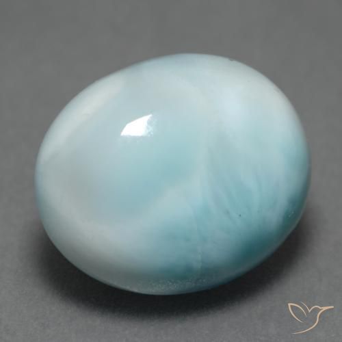 Larimar azul natural 5,19ct, corte oval, translúcido