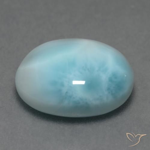 Larimar azul natural 5,19ct, corte oval, translúcido