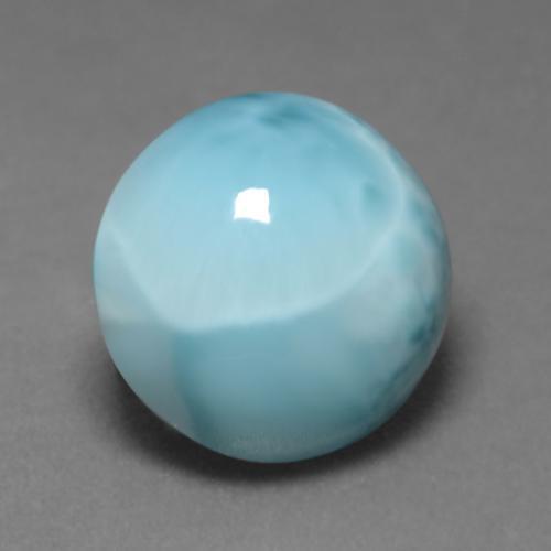 Larimar azul natural 6,04ct, corte redondo, opaco