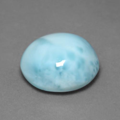 Larimar azul natural 6,04ct, corte redondo, opaco