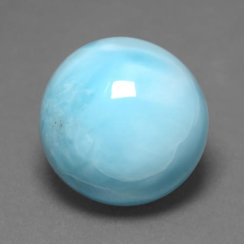 Larimar azul natural 7,48ct, corte redondo, opaco
