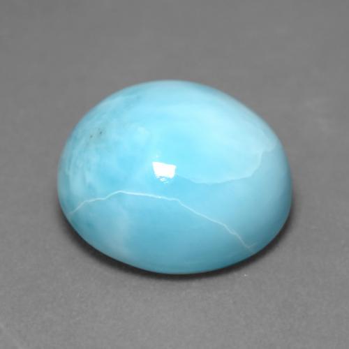 Larimar azul natural 7,48ct, corte redondo, opaco