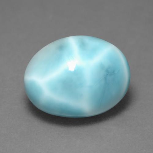 Larimar azul natural 4,55ct, corte oval, opaco