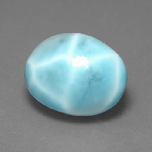 Larimar azul natural 4,55ct, corte oval, opaco