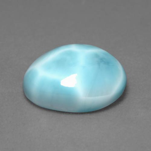 Larimar azul natural 4,55ct, corte oval, opaco