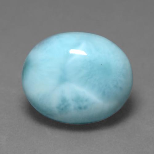 Larimar azul natural 4,62ct, corte oval, opaco