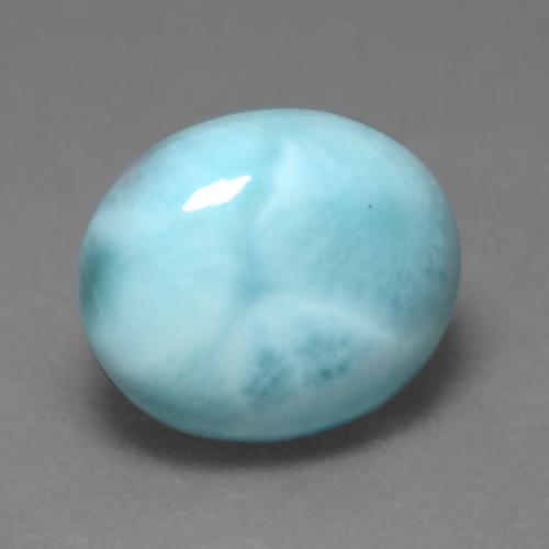 Larimar azul natural 4,62ct, corte oval, opaco