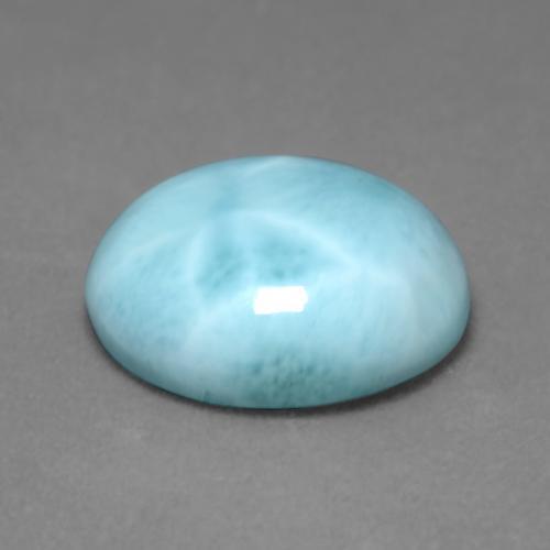Larimar azul natural 4,62ct, corte oval, opaco