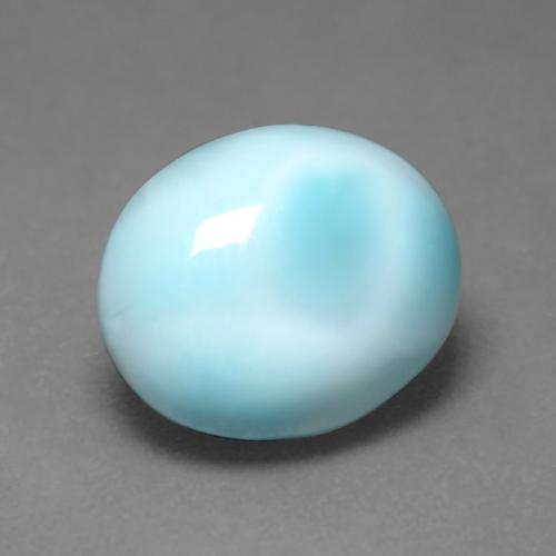 Larimar azul natural 5,18ct, corte oval, opaco