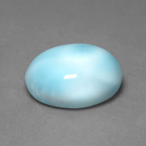 Larimar azul natural 5,18ct, corte oval, opaco