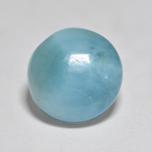 Larimar azul natural 2,69ct, corte redondo, opaco