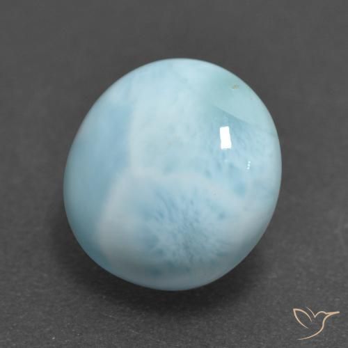Larimar Azul claro Natural 3.26ct, Redondo, Opaco