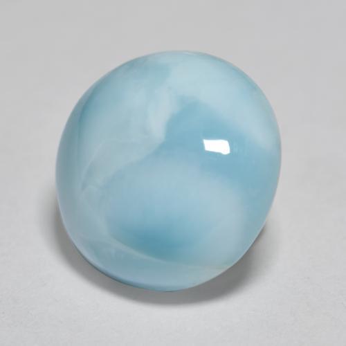 Larimar azul natural 3,47ct, corte redondo, translúcido