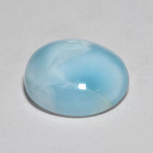 Larimar azul natural 3,47ct, corte redondo, translúcido