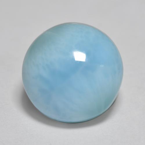 Larimar azul natural 3,84ct, corte redondo, opaco