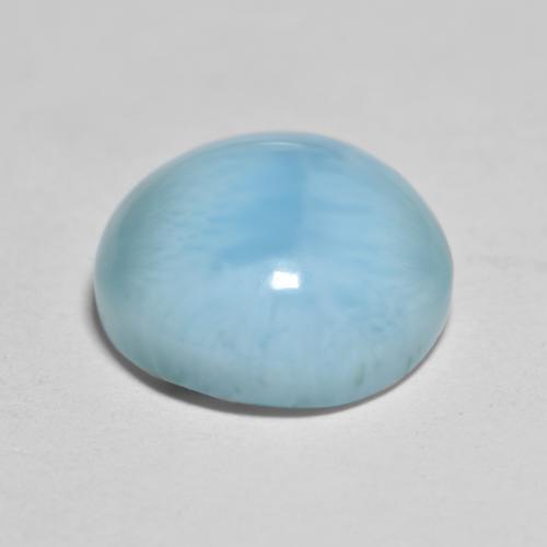 Larimar azul natural 3,84ct, corte redondo, opaco