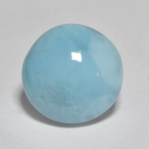Larimar Céu azul Natural 3.19ct, Corte Redondo, Opaco