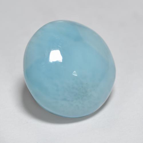 Larimar Céu azul Natural 3.19ct, Corte Redondo, Opaco