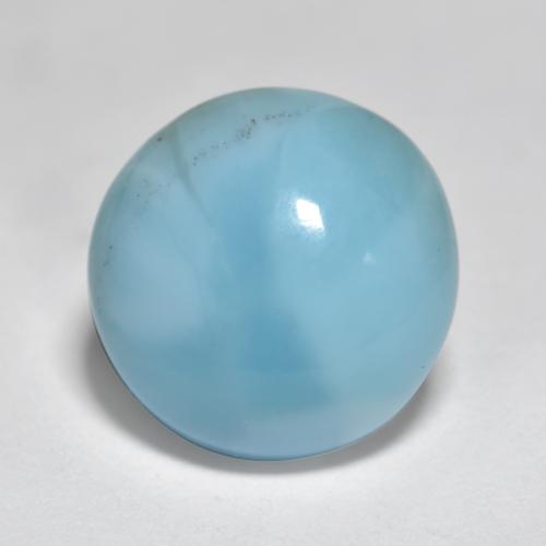Larimar azul natural 3,09ct, corte redondo, opaco