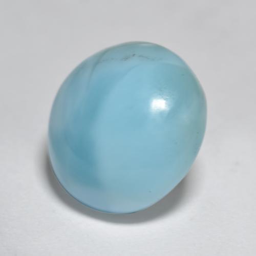 Larimar azul natural 3,09ct, corte redondo, opaco