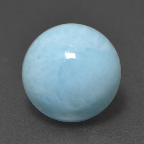 Larimar azul natural 3,28ct, corte redondo, opaco