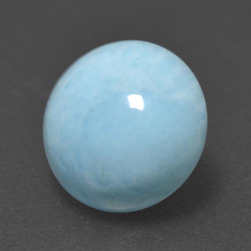 Larimar azul natural 3,28ct, corte redondo, opaco