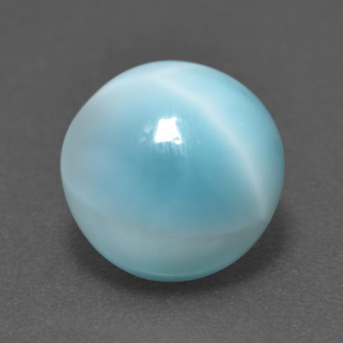 Larimar azul natural 3,35ct, corte redondo, translúcido
