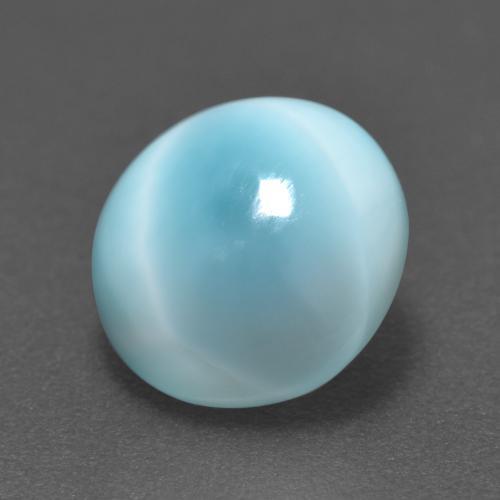 Larimar azul natural 3,35ct, corte redondo, translúcido