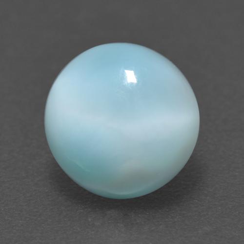 Larimar azul natural 1,82ct, corte redondo, translúcido