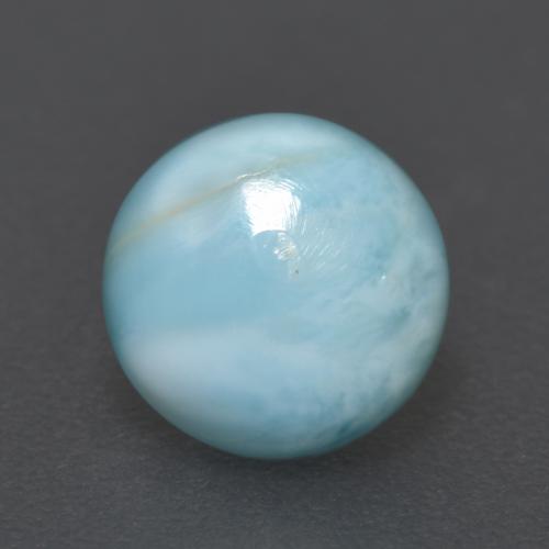 Larimar céu azul claro Natural 1.43ct, Corte Redondo, Translúcido