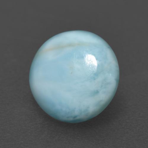Larimar céu azul claro Natural 1.43ct, Corte Redondo, Translúcido