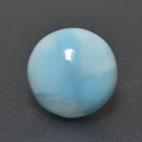 Larimar azul natural 3,24ct, corte redondo, opaco