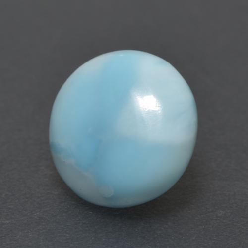 Larimar azul natural 3,24ct, corte redondo, opaco