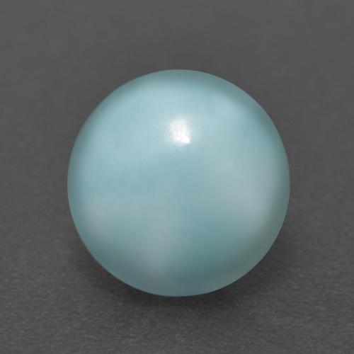 Larimar azul natural 2,56ct, corte redondo, opaco