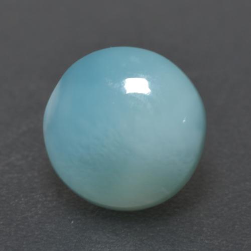 Larimar azul natural 2,10ct, corte redondo, translúcido