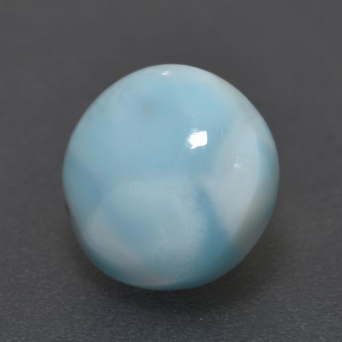 Larimar Azul Esverdeado Claro Natural 3.68ct, Corte Redondo, Opaco