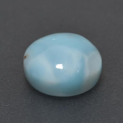 Larimar Azul Esverdeado Claro Natural 3.68ct, Corte Redondo, Opaco