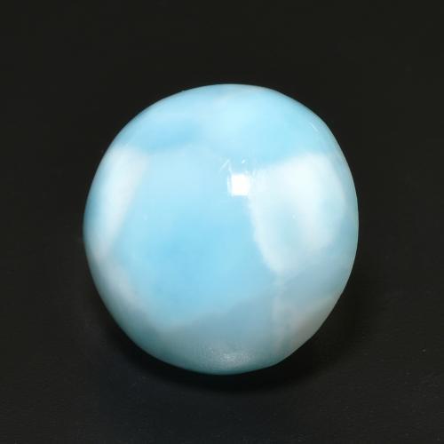 Larimar Azul Esverdeado Claro Natural 7.56ct, Corte Redondo, Opaco