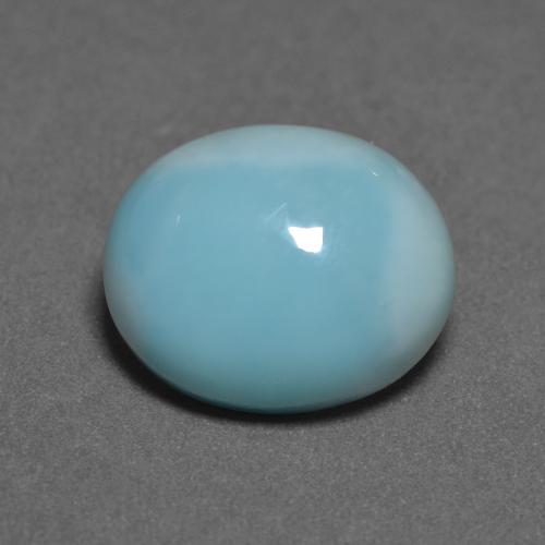 Larimar turquesa natural 4,30ct, corte oval, opaco