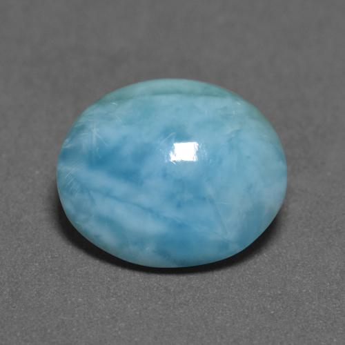 Larimar turquesa natural 3,40ct, corte oval, opaco