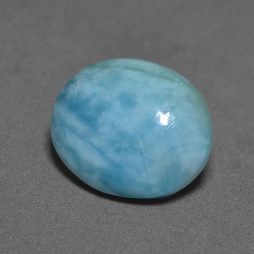 Larimar turquesa natural 3,40ct, corte oval, opaco