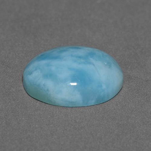 Larimar turquesa natural 3,40ct, corte oval, opaco