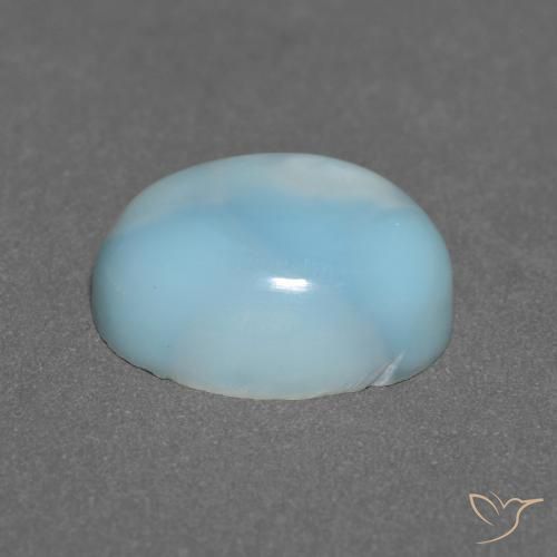 Larimar Azul claro verde Natural 3.76ct, oval, Opaco