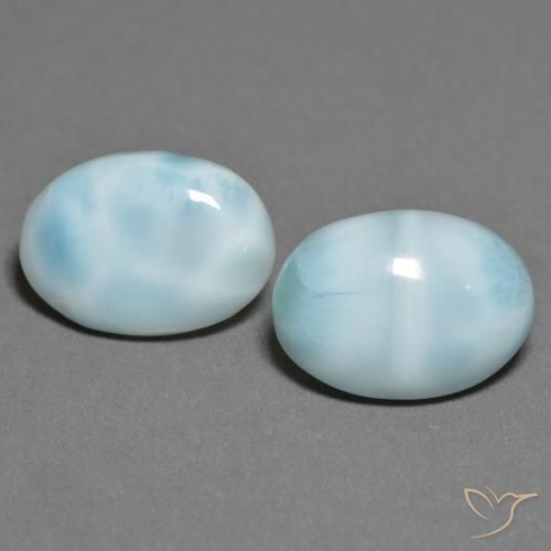 Pedras preciosas de larimar turquesa natural de 9,96 ct, corte oval, opaco