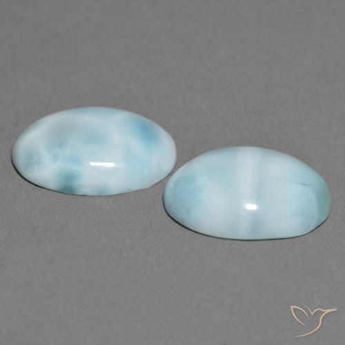 Pedras preciosas de larimar turquesa natural de 9,96 ct, corte oval, opaco