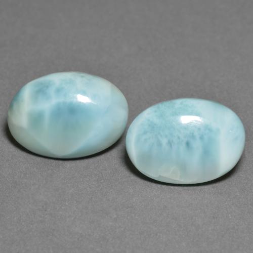 Pedras preciosas de Larimar Azul claro verde natural de 9.50 ct, Corte Oval, Opaco