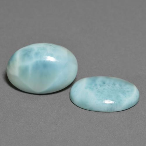 Pedras preciosas de Larimar Azul claro verde natural de 9.50 ct, Corte Oval, Opaco