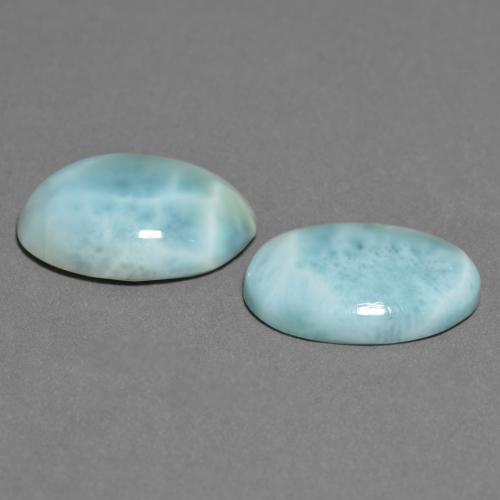 Pedras preciosas de Larimar Azul claro verde natural de 9.50 ct, Corte Oval, Opaco
